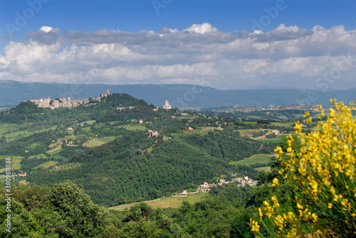 The Tiber River Valley in Umbria with Pontecuti and Todi