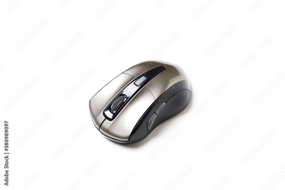 Wireless optical mouse for computer on a white background.Isolate. Wireless optical mouse for computer on a white background.Isolate.