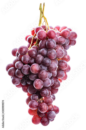 bunch of pink grapes on a white background. isolate