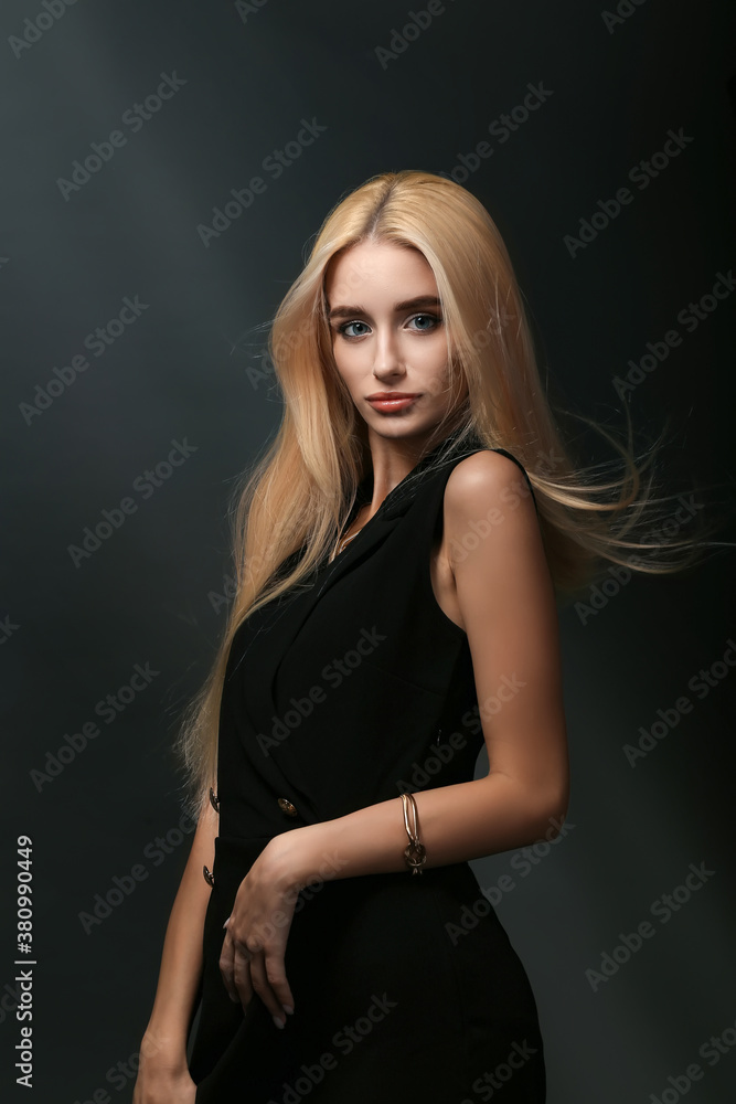 Portrait of a mermaid with developing hair on a dark background Portrait of a mermaid with developing hair on a dark background
