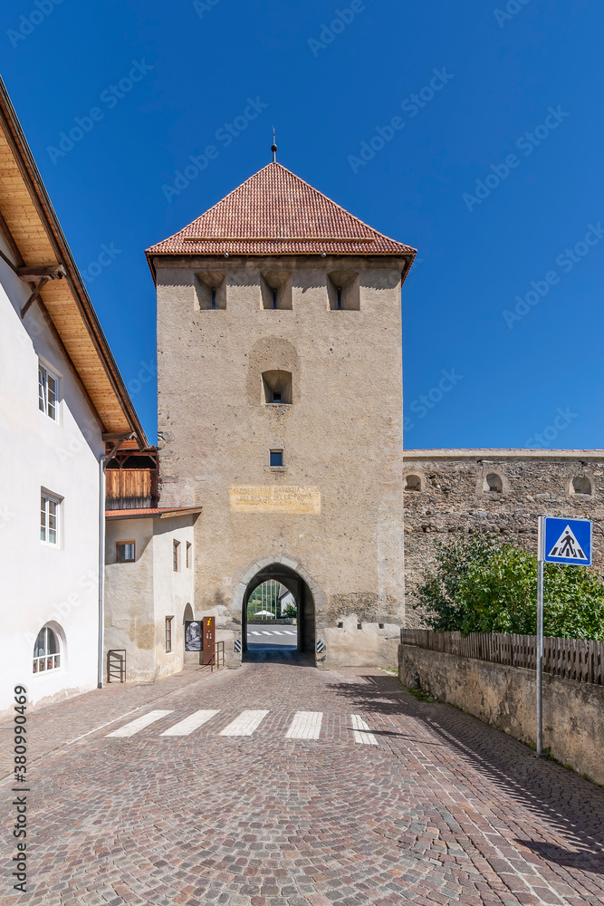 The ancient Torre di Sluderno gate in the fortified town of Glurns, South Tyrol, Italy The ancient Torre di Sluderno gate in the fortified town of Glurns, South Tyrol, Italy