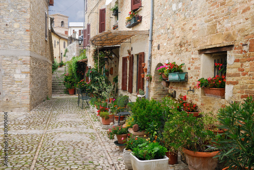 Private garden terrace and passageway in Montefalco Italy