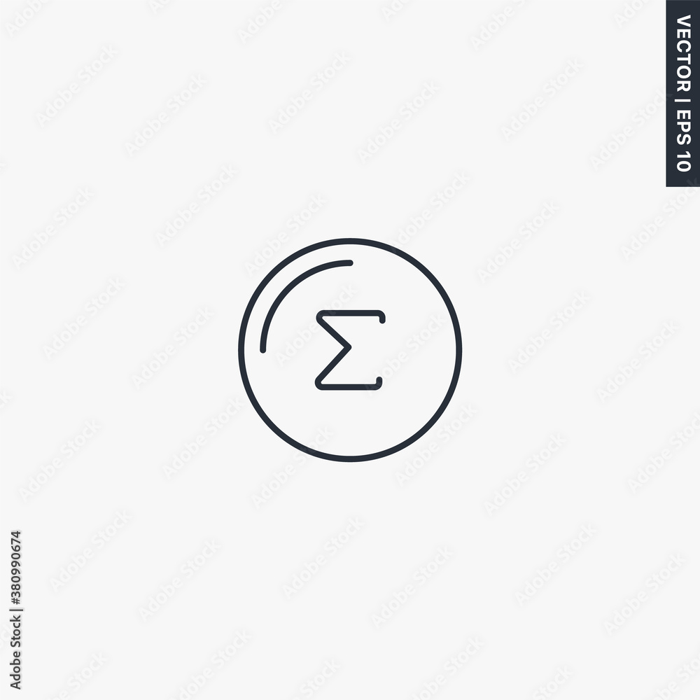 Sigma greek letter, linear style sign for mobile concept and web design Sigma greek letter, linear style sign for mobile concept and web design