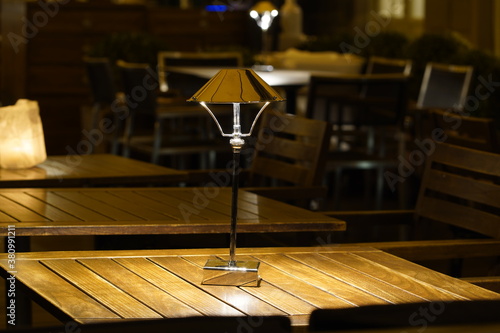 table lamp of restaurant abat jour photo