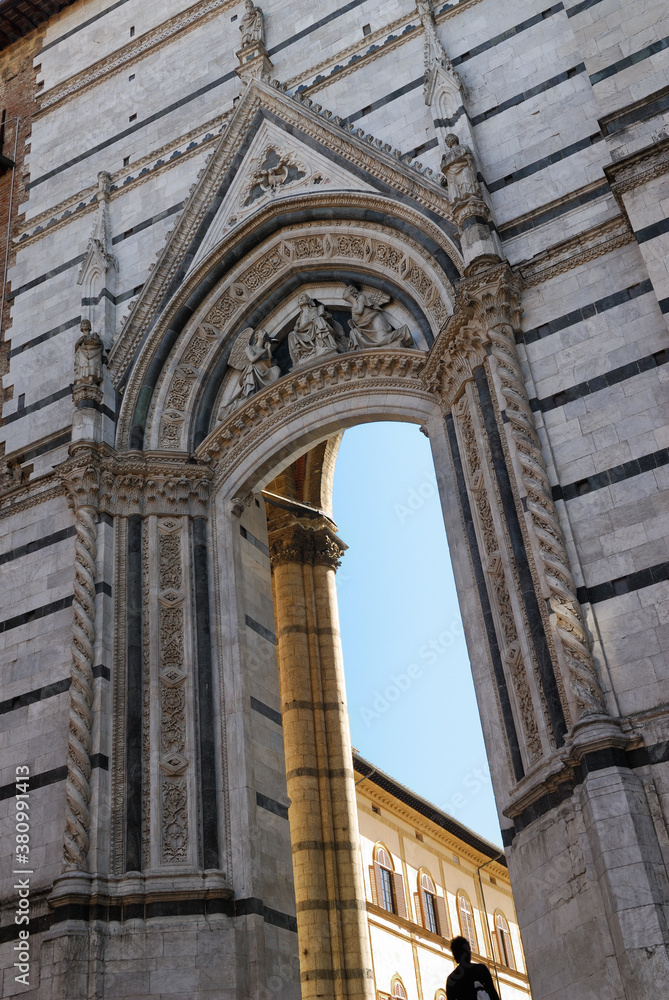 Side entrance to unfinished addition to the Duomo in Siena Tuscany Italy