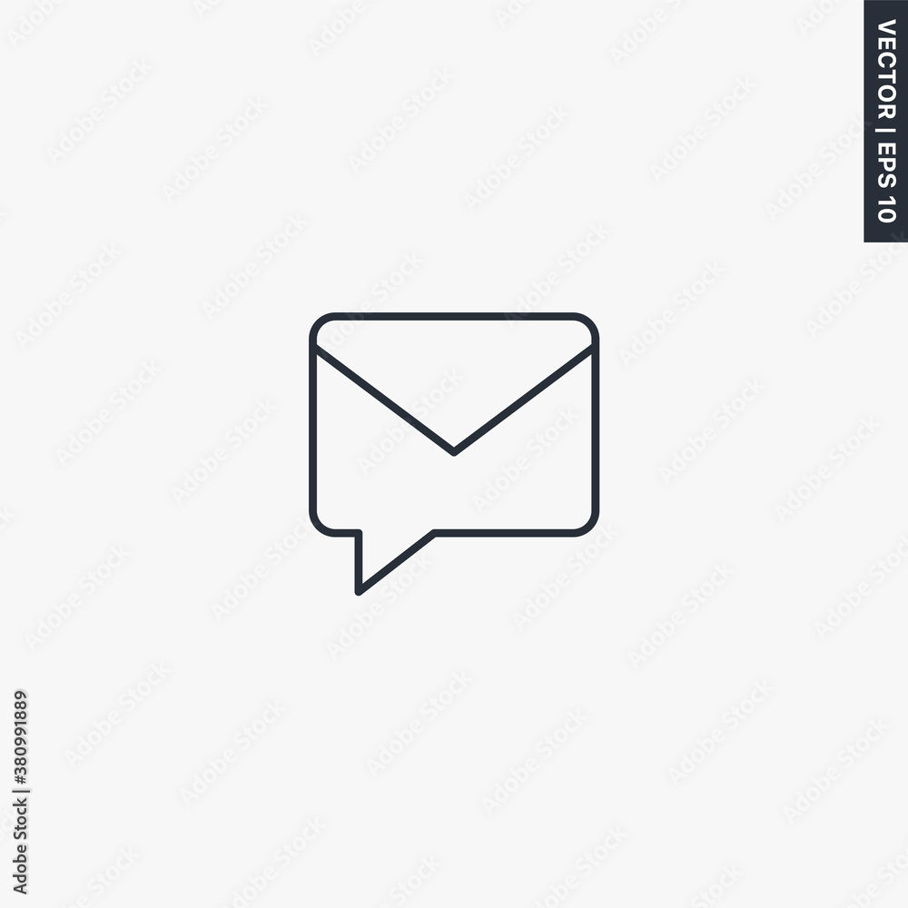 Message, linear style sign for mobile concept and web design Message, linear style sign for mobile concept and web design