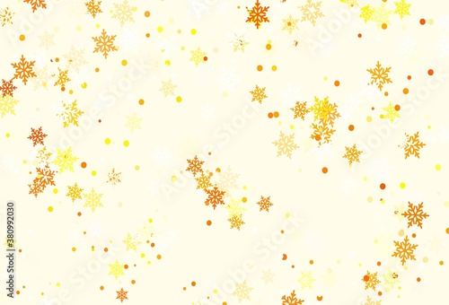 Light Red vector texture with colored snowflakes.