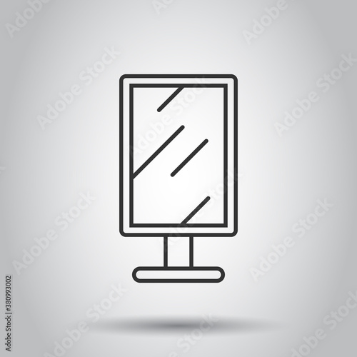 Billboard icon in flat style. Citylight display vector illustration on white isolated background. Banner placard business concept.