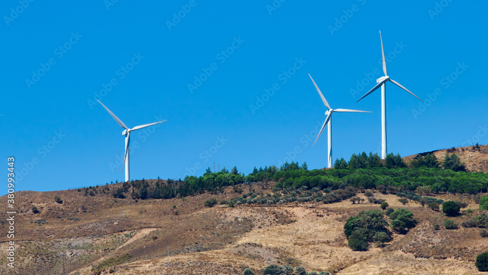 Wind turbines on the Greek island of Crete