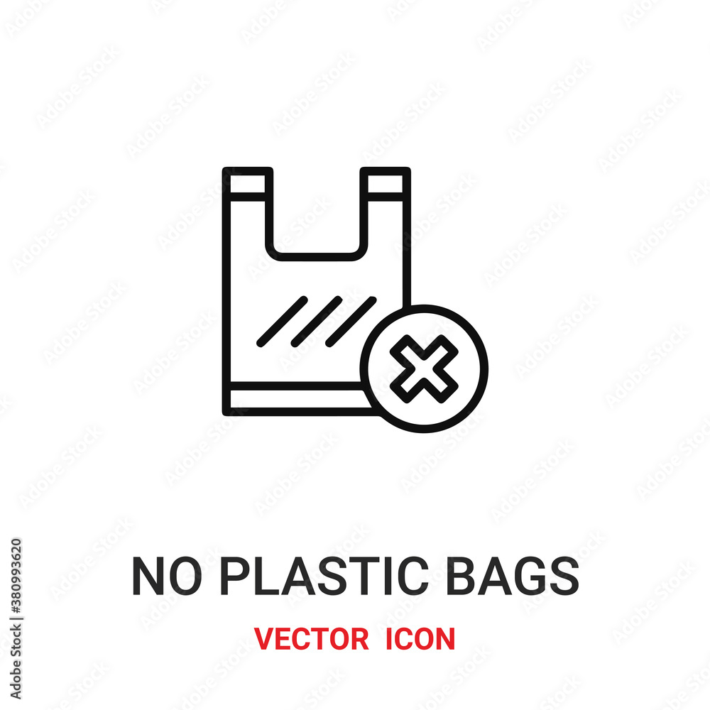 no plastics bags icon vector symbol. no plastics bags symbol icon vector for your design. Modern outline icon for your website and mobile app design. no plastics bags icon vector symbol. no plastics bags symbol icon vector for your design. Modern outline icon for your website and mobile app design.