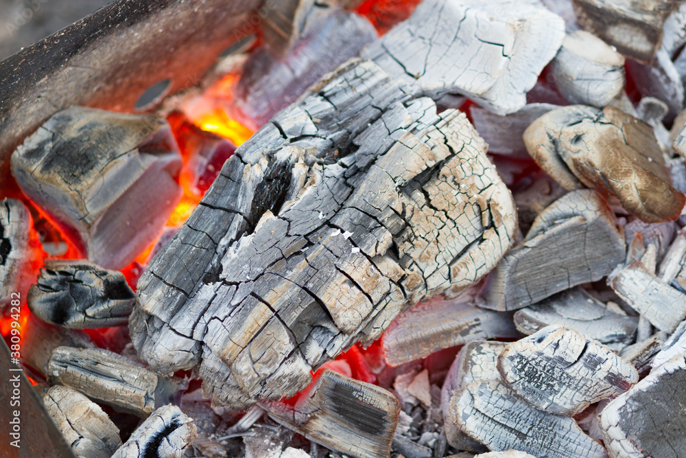 Coals in fire