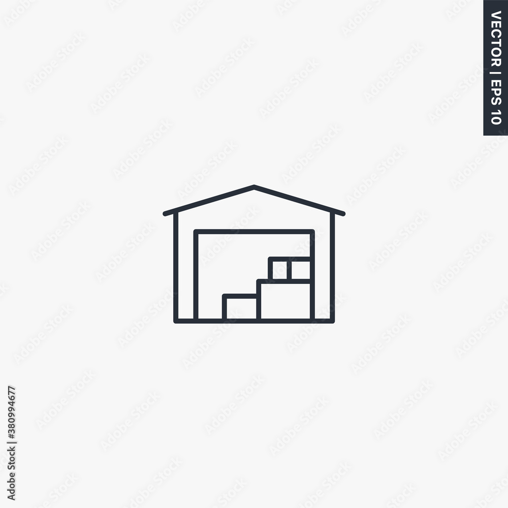 Warehouse, linear style sign for mobile concept and web design Warehouse, linear style sign for mobile concept and web design