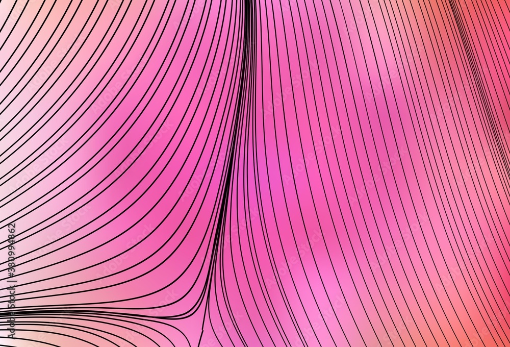 Light Pink vector template with curved lines. Light Pink vector template with curved lines.