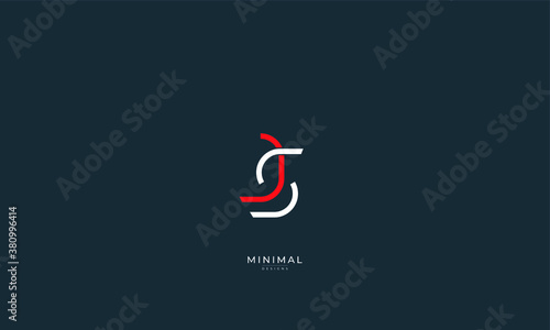Alphabet letter icon logo JS or SJ