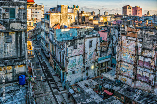 A top view of back streets in Havana, Cuba