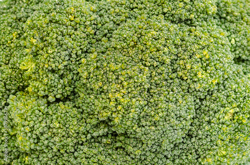Textura de brócoli. Close up realizado a brócoli desde arriba.