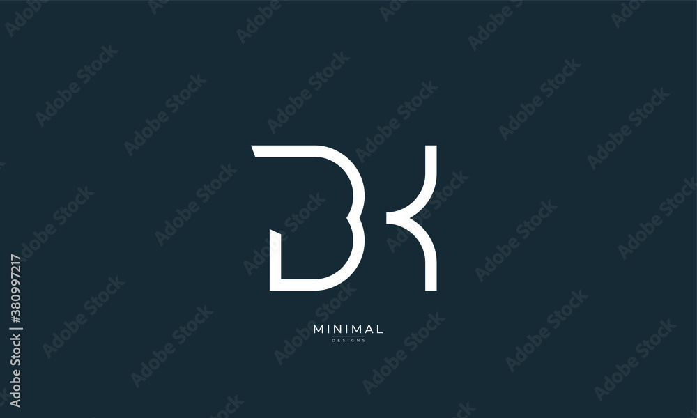 Alphabet letter icon logo BK Alphabet letter icon logo BK