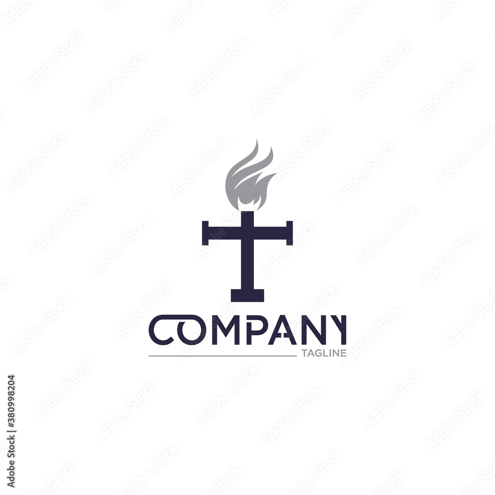 Creative torch logo. design vector template.