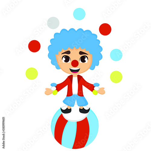clown with balloons