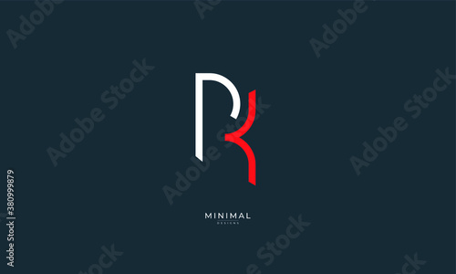 Alphabet letter icon logo PK photo
