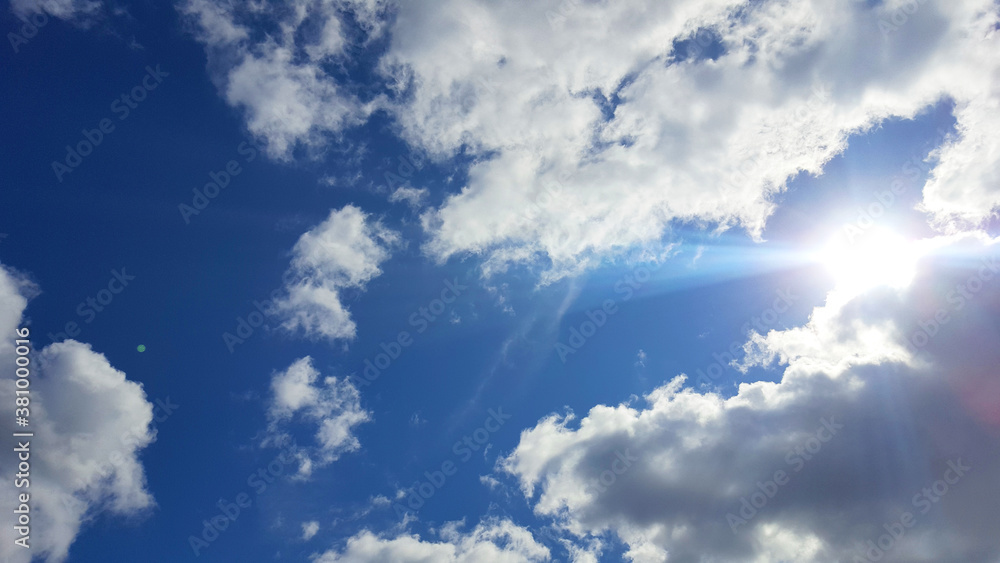 Obraz premium blue dramatic cloudy sky heaven