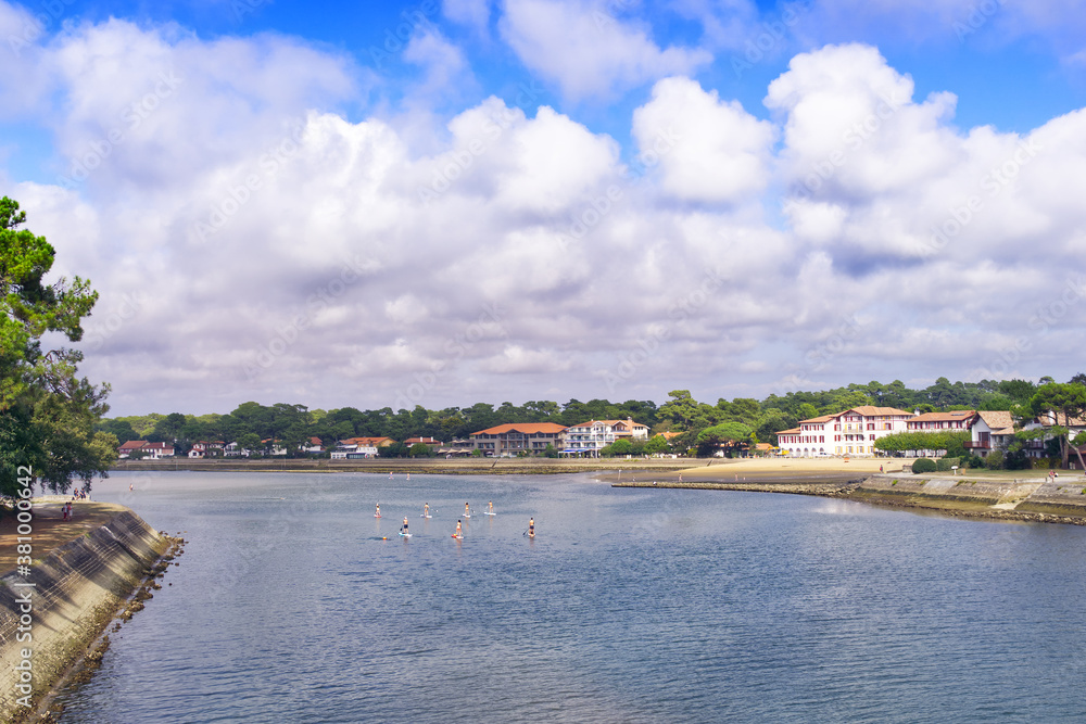 Hossegor canal, beginning of the marine lake Hossegor canal, beginning of the marine lake