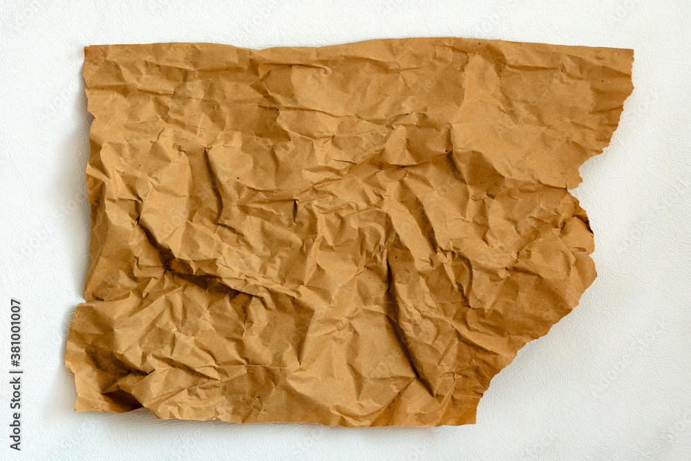 Obraz premium paper on light, white background.Crumpled Paper Wallpaper.crumpled paper sheet texture.Copy space