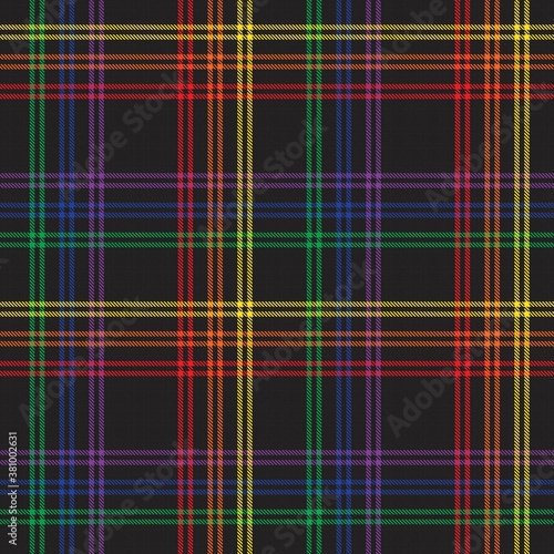 Rainbow Glen Plaid textured Seamless Pattern