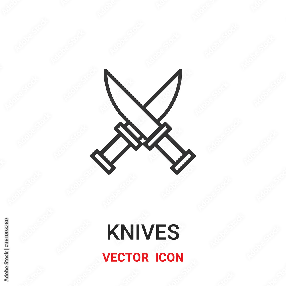 Knife vector icon. Modern, simple flat vector illustration for website or mobile app.Knifes symbol, logo illustration. Pixel perfect vector graphics	