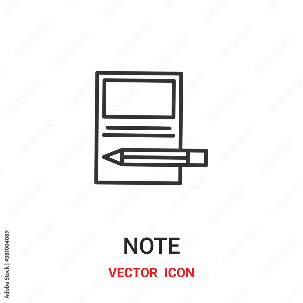 Note vector icon. Modern, simple flat vector illustration for website or mobile app.Paper and pen symbol, logo illustration. Pixel perfect vector graphics Note vector icon. Modern, simple flat vector illustration for website or mobile app.Paper and pen symbol, logo illustration. Pixel perfect vector graphics