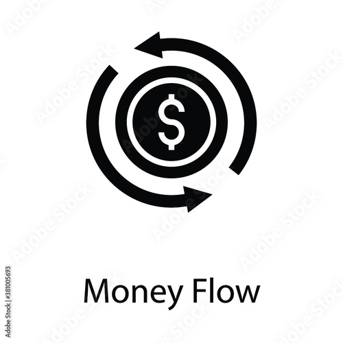 money flow vector glyph icon