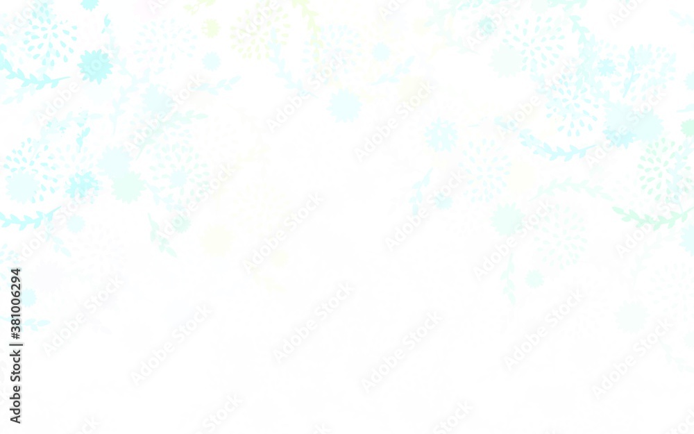 Light Blue, Yellow vector natural artwork with flowers, roses.