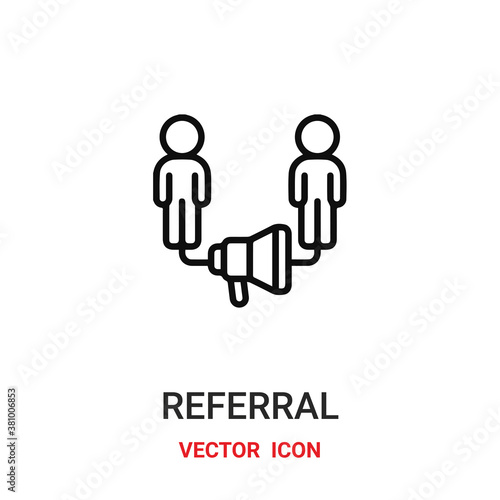 Referral vector icon. Modern, simple flat vector illustration for website or mobile app.Referral symbol, logo illustration. Pixel perfect vector graphics 