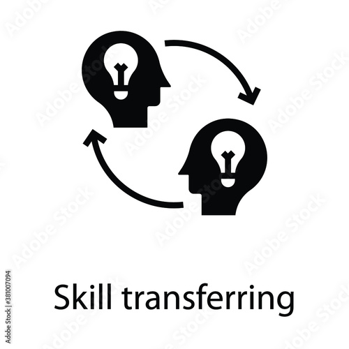 skill transferring vector glyph icon