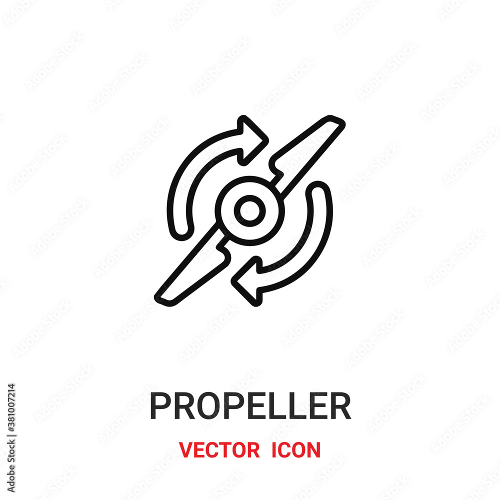 Propeller vector icon. Modern, simple flat vector illustration for website or mobile app.Fan or ventilator symbol, logo illustration. Pixel perfect vector graphics	
