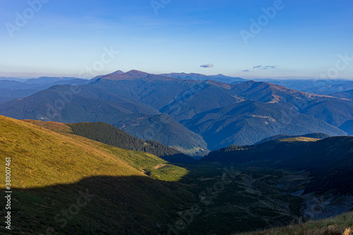 Carpathian mountains on a sunny clear day