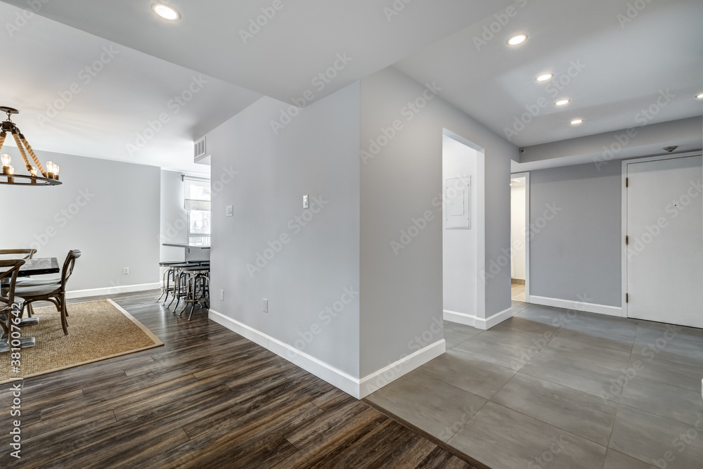 Beautiful empty renovated apartment in an apartment building with bathroom, new kitchen, new floors, all white painted
Beautiful empty renovated apartment in an apartment building with bathroom, new kitchen, new floors, all white painted