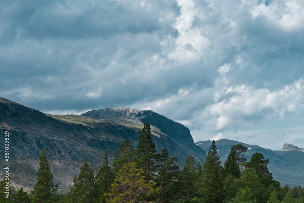 Amazing mountain view in Lapland. Stora Lulevatten area, Norrbotten, Sweden. Amazing mountain view in Lapland. Stora Lulevatten area, Norrbotten, Sweden.