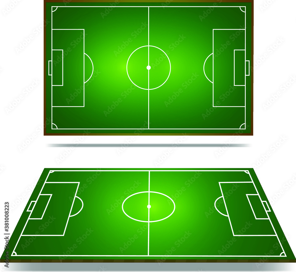 Foot Field Visual soccer field perspective vector graphics realistic Stock Vector | Adobe ...