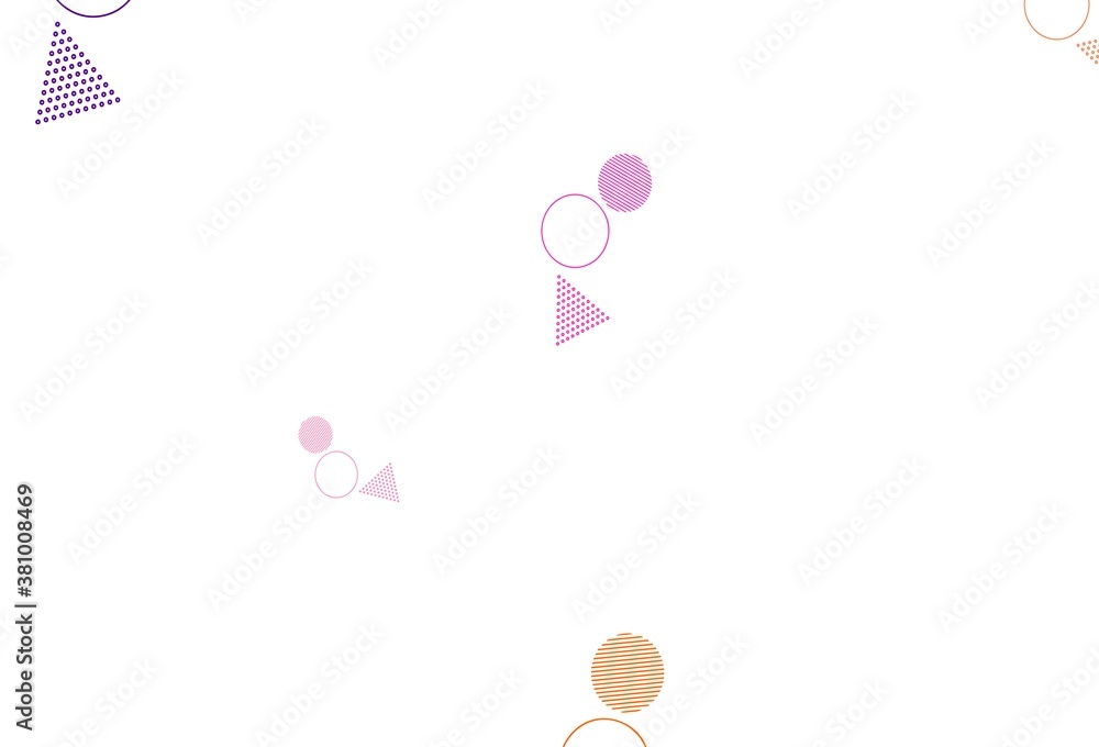 Light Pink, Red vector background with polygonal style with circles.