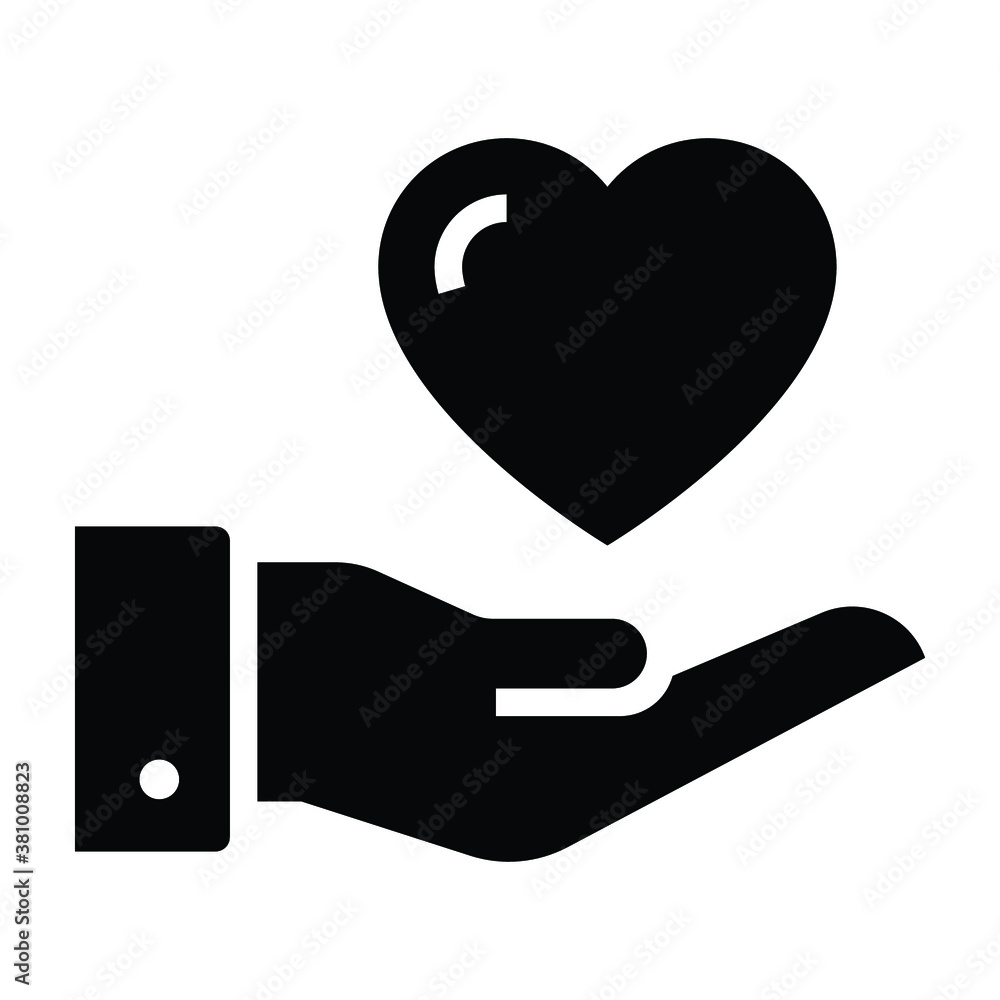 heart care vector glyph icon heart care vector glyph icon