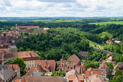 View of the surrounding countryside from town hall in Rothenburg ob der Tauber