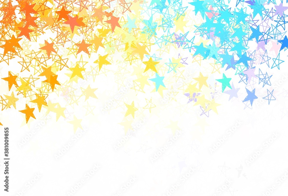 Light Blue, Yellow vector backdrop with small and big stars. Light Blue, Yellow vector backdrop with small and big stars.