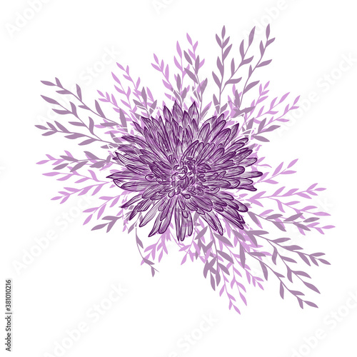 Abstract purple flower. Vector illustration