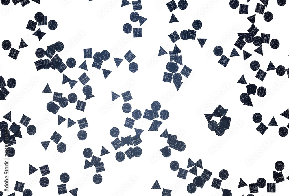 Light BLUE vector background with triangles, circles, cubes. Light BLUE vector background with triangles, circles, cubes.