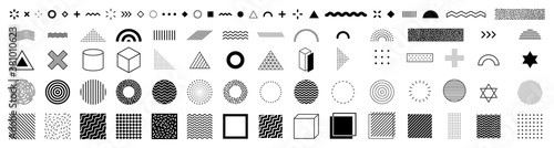 black and white icons set