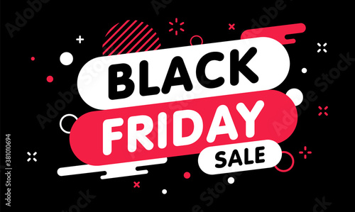 Black friday sale banner. Gift Coupon element template, graphics design. Voucher promo code. Shopping, marketing, food and drink, business. Vector illustration.