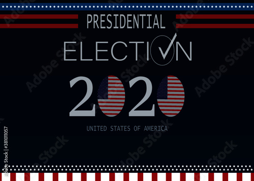 US Presidential Election Banner and Poster Background concept for the year 2020. American Election campaign between democrats and republicans