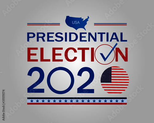 US Presidential Election Banner and Poster Background concept for the year 2020. American Election campaign between democrats and republicans