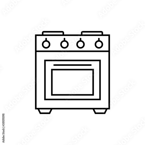 gas stove Kitchen appliances, icons, outline, black. Home electrical appliances. black flat icons with a black outline.